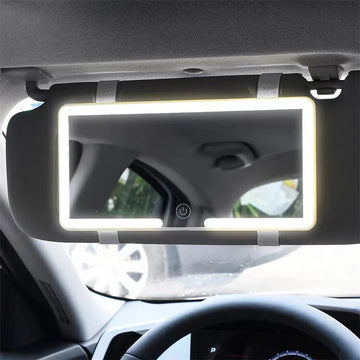 HD Mirror Car LEDMakeup Mirror Three Gear Adjustment Sun Visor Plate Interior RearMirror Dimmable Touchscreen Auto Vanity Mirror