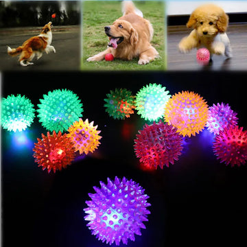 1PC Dog  Colorful Luminous Elastic Ball Chewing Playing Toy