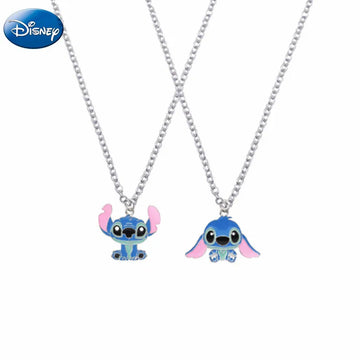 Disney Cartoon Necklace Lilo &amp Stitch Modeling Metal Necklace Anime Characters Stitch Kawaii Hip Hop Pendant Kids Gifts