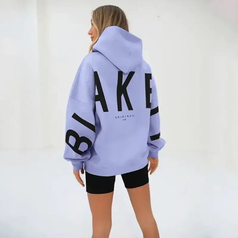 Woman Printing Baggy Loose Hoodie