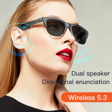 Wireless Bluetooth 5.3 Earphones Smart Glasses Calling Sunglasses Sport HD Audio Hands-Free Music Anti-Blue Eyeglasses