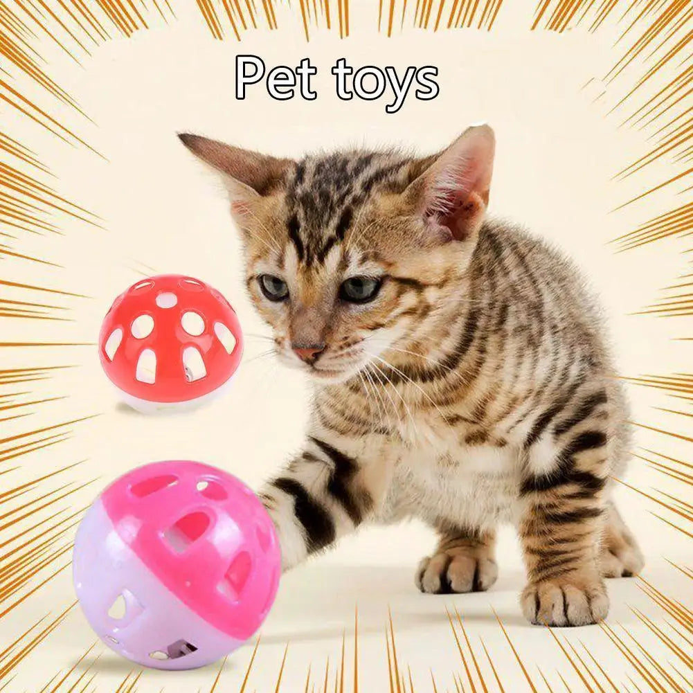 1pcs Cat And Dog Toy Ball Plastic Hollow Bell Ball Pet Spherical Toy Teasing Cat And Dog Color Random Pet Supplies ﻿