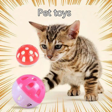 1pcs Cat And Dog Toy Ball Plastic Hollow Bell Ball Pet Spherical Toy Teasing Cat And Dog Color Random Pet Supplies ﻿