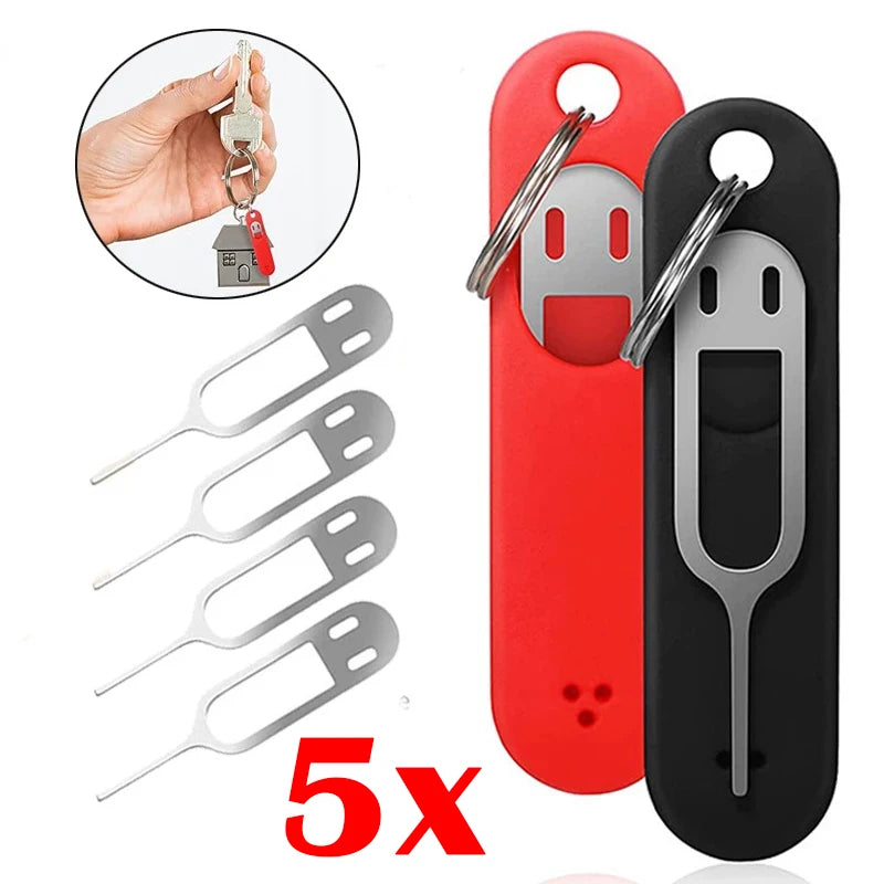 5pcs Anti-Lost Sim Card Eject Pin Needle with Storage Case