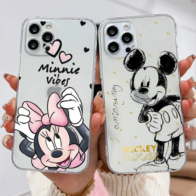 Cute Disney Mickey Minnie Phone Case For Apple iPhone 15 14 13 12 11 Pro Max