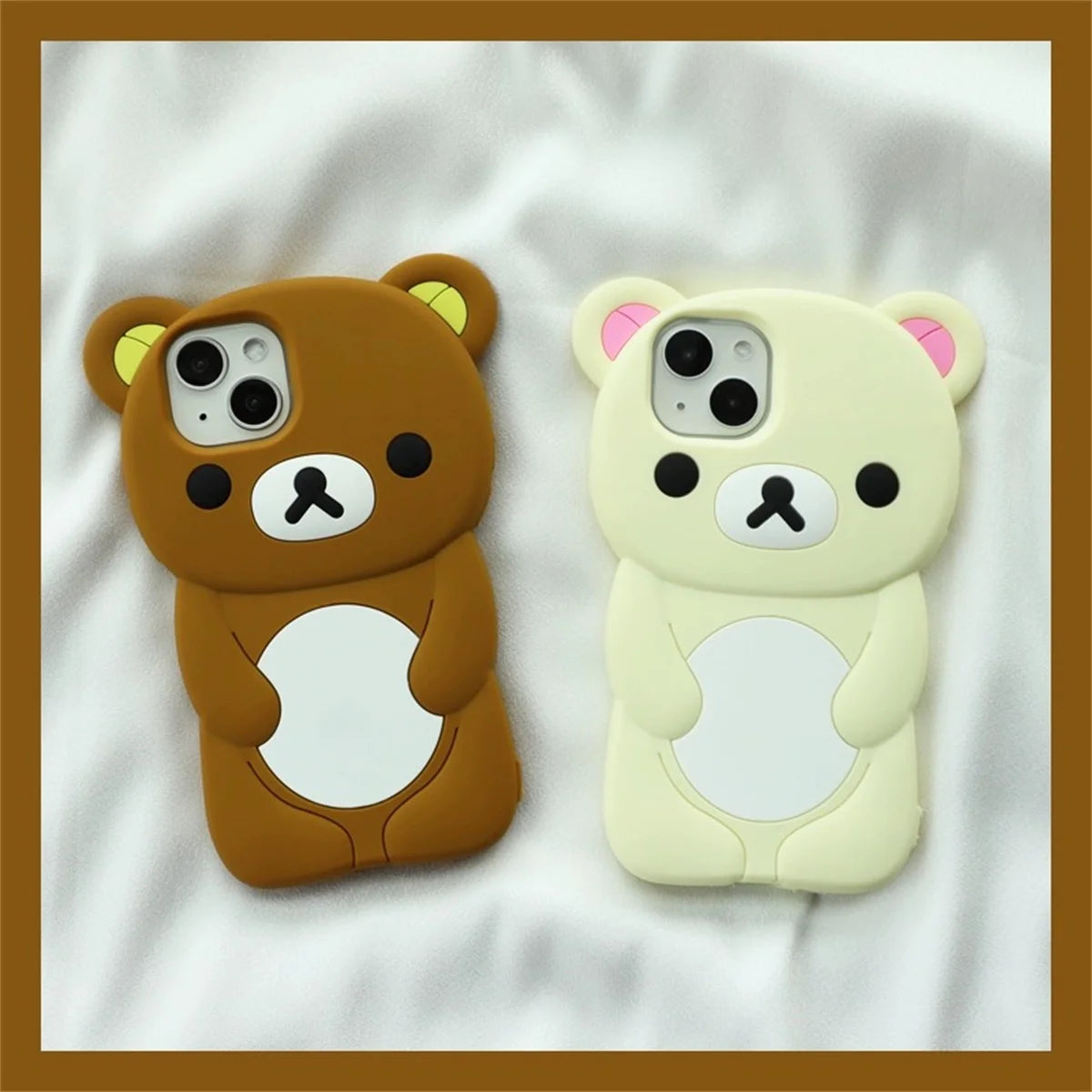 3D Cartoon Bear Suitable For iPhone 15 14 13 Pro Max 12 Pro Phone Case 11