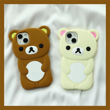 3D Cartoon Bear Suitable For iPhone 15 14 13 Pro Max 12 Pro Phone Case 11